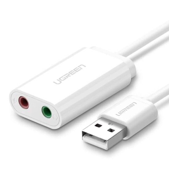 Ugreen External 3.5mm White USB Sound Card