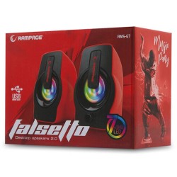 Rampage RMS-G7 FALSETTO 2.0 6 Watt RGB LED Red Gaming Speaker